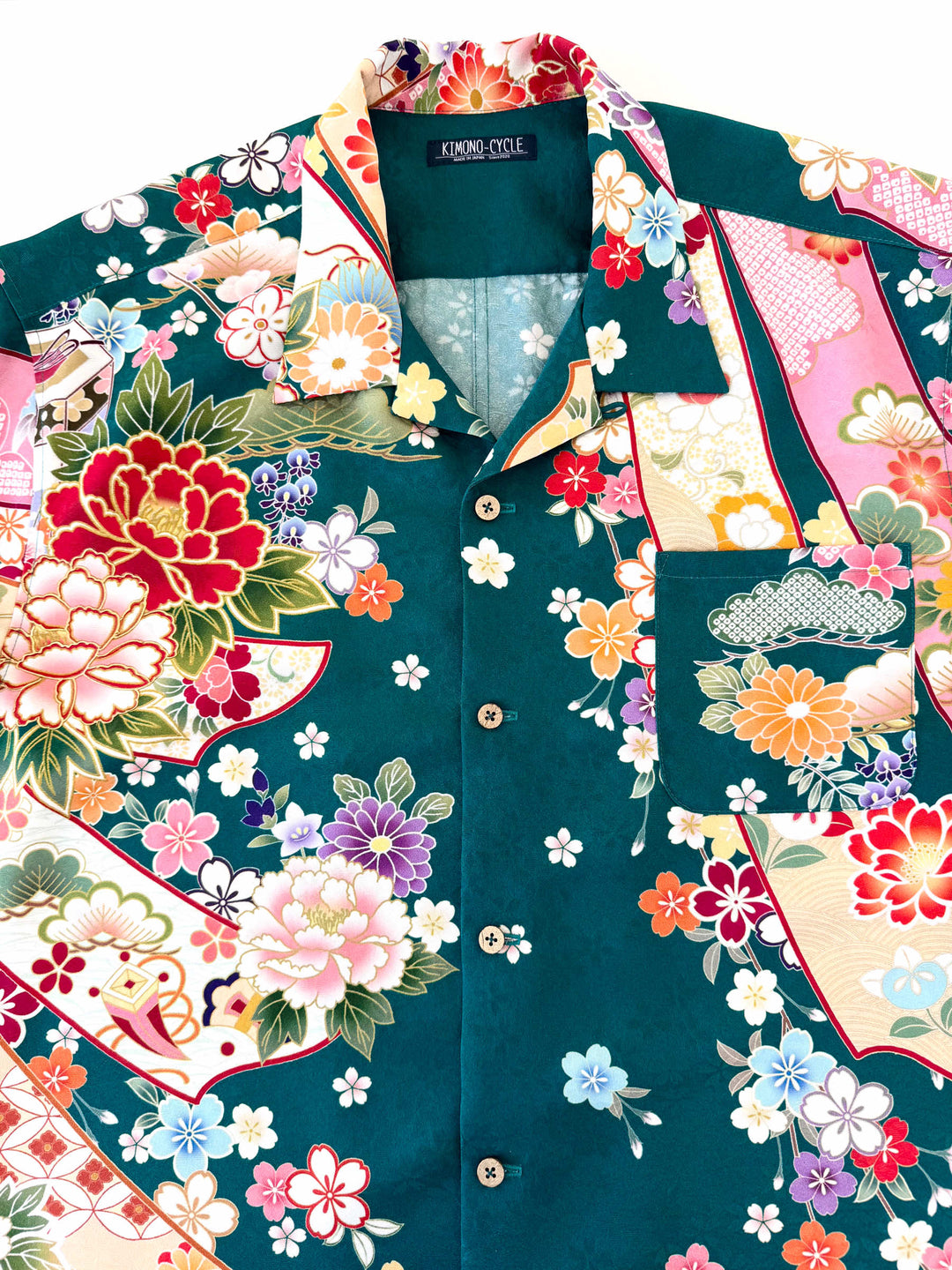 着物アロハシャツ「熨斗目に花B」AH100469