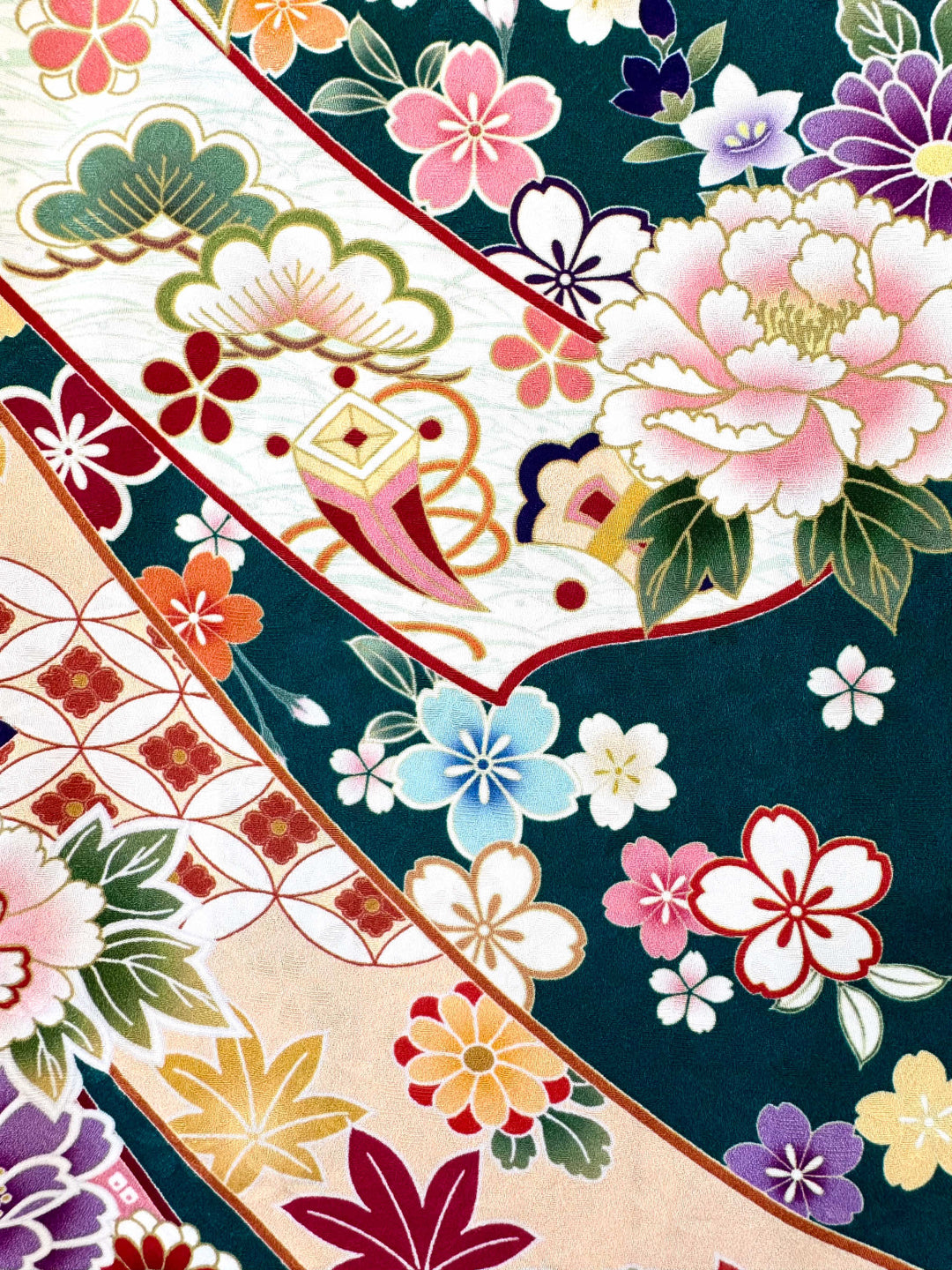 着物アロハシャツ「熨斗目に花B」AH100469
