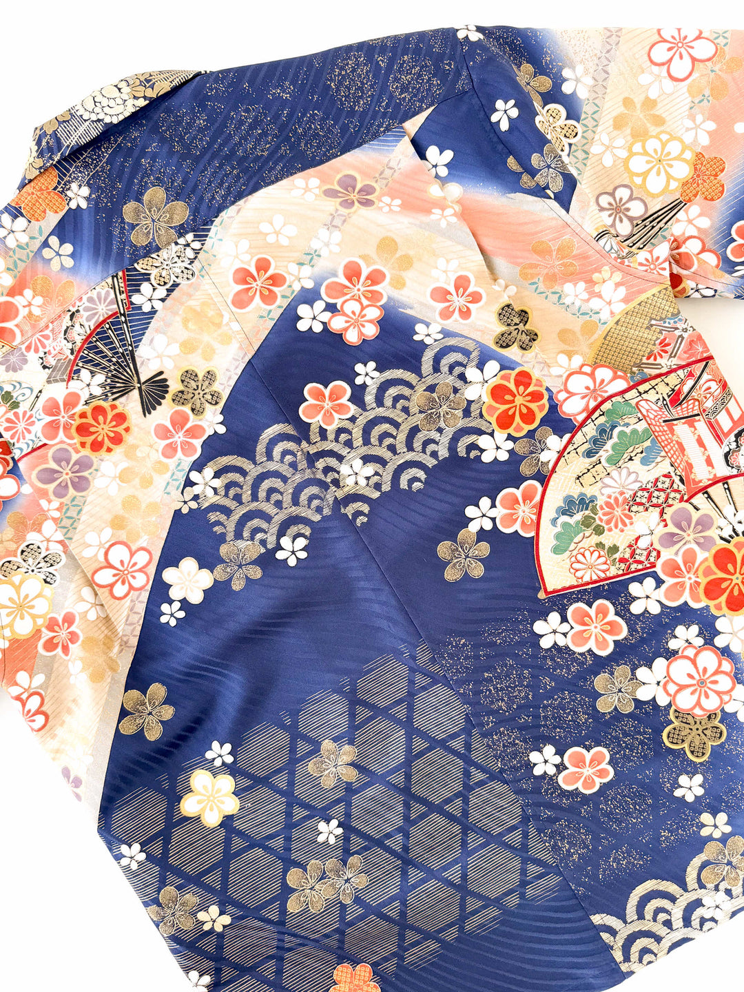 着物アロハシャツ「流れ舞う扇A」AH100470