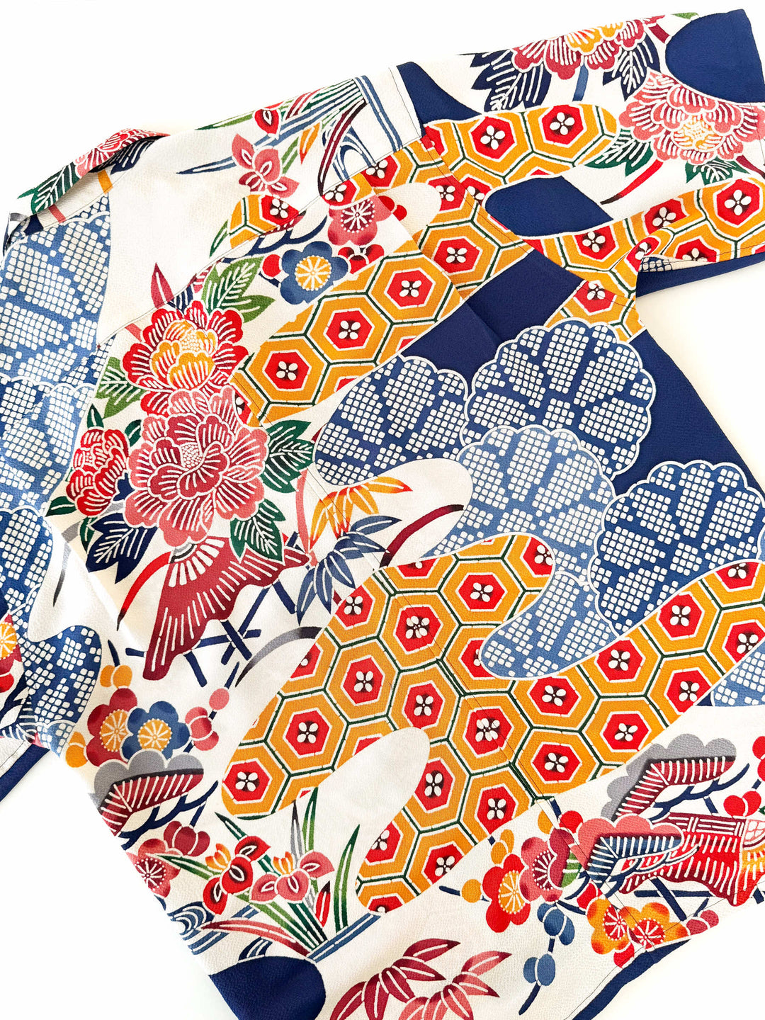 着物アロハシャツ「霞に亀甲A」AH100476
