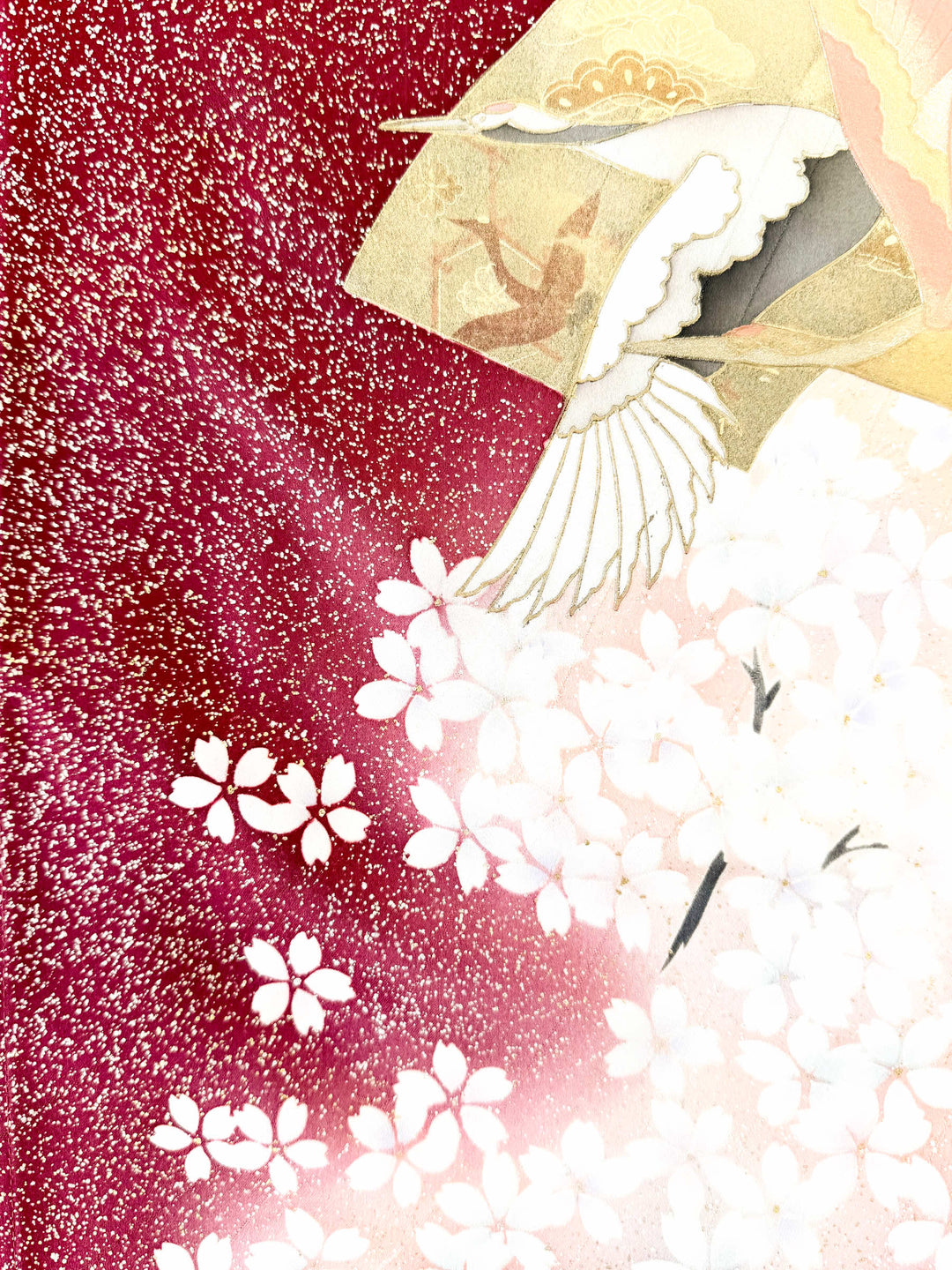 着物アロハシャツ「桜と鶴B」AH100479