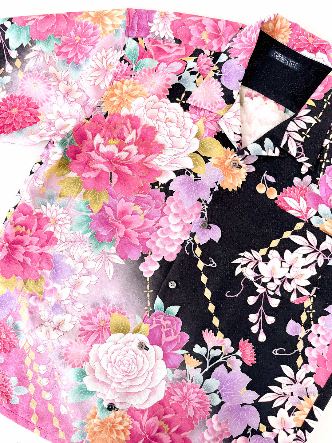 着物アロハシャツ「溢れる花々」AH100490