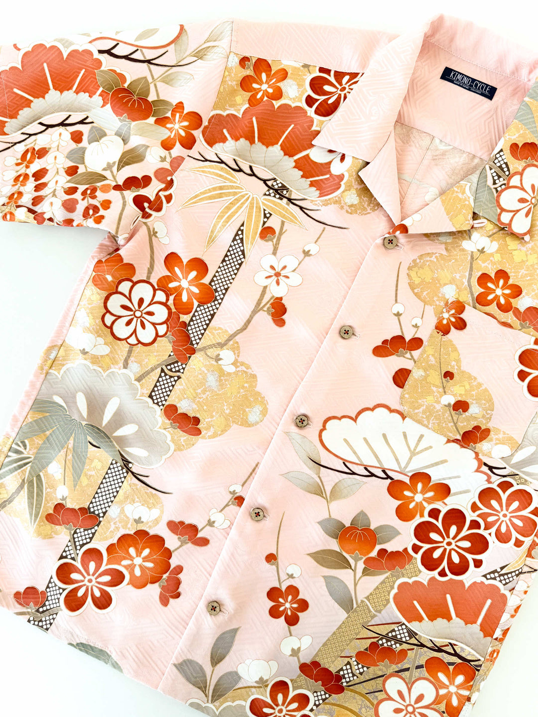 Vintage Silk Kimono Hawaiian Shirt AH100492