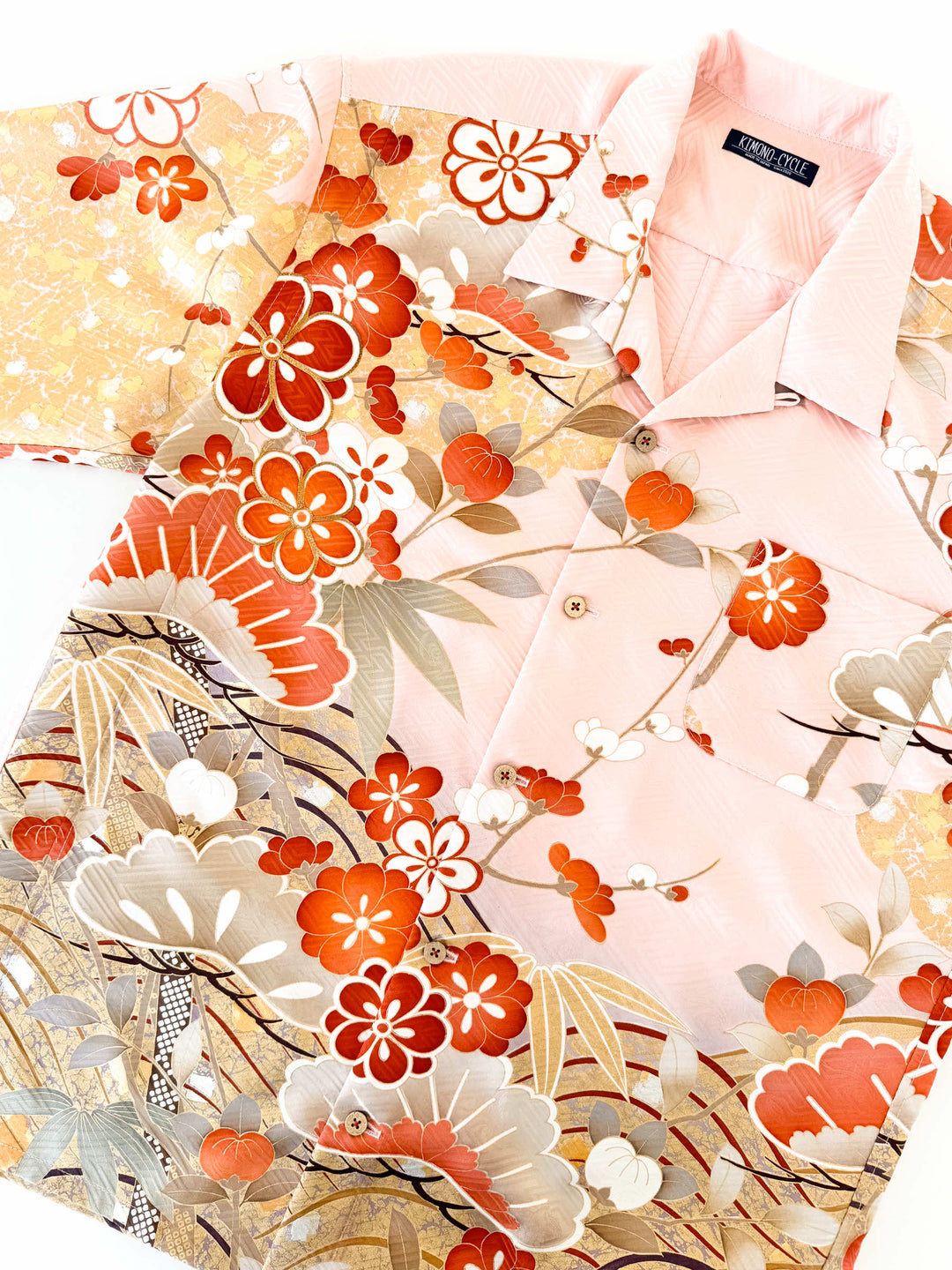 Vintage Silk Kimono Hawaiian Shirt AH100493