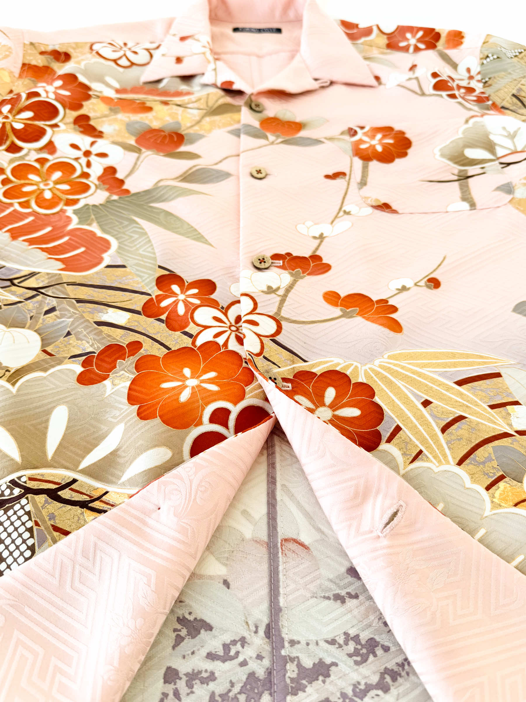 Vintage Silk Kimono Hawaiian Shirt AH100493 – KIMONO-CYCLE