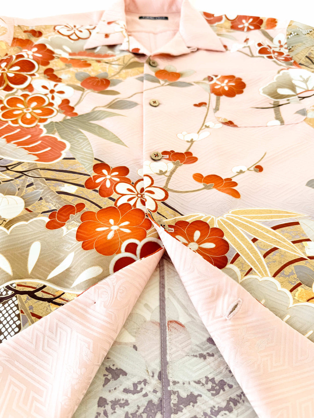 Vintage Silk Kimono Hawaiian Shirt AH100493
