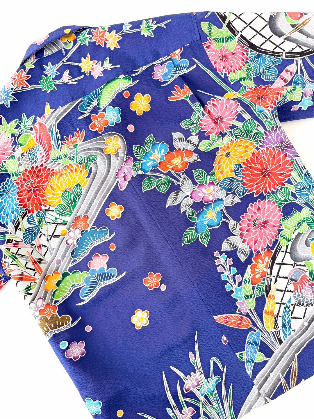 着物アロハシャツ「流水に咲く花A」AH100500