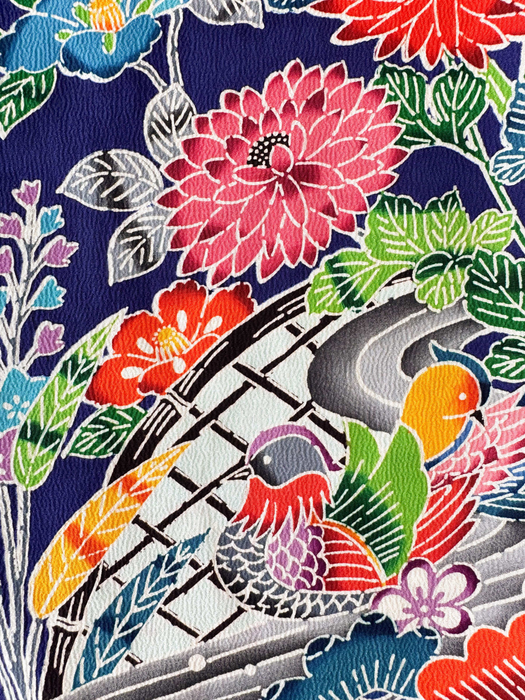 着物アロハシャツ「流水に咲く花A」AH100500