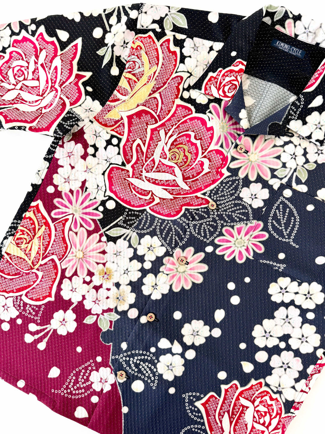 Vintage Silk Kimono Hawaiian Shirt AH100502