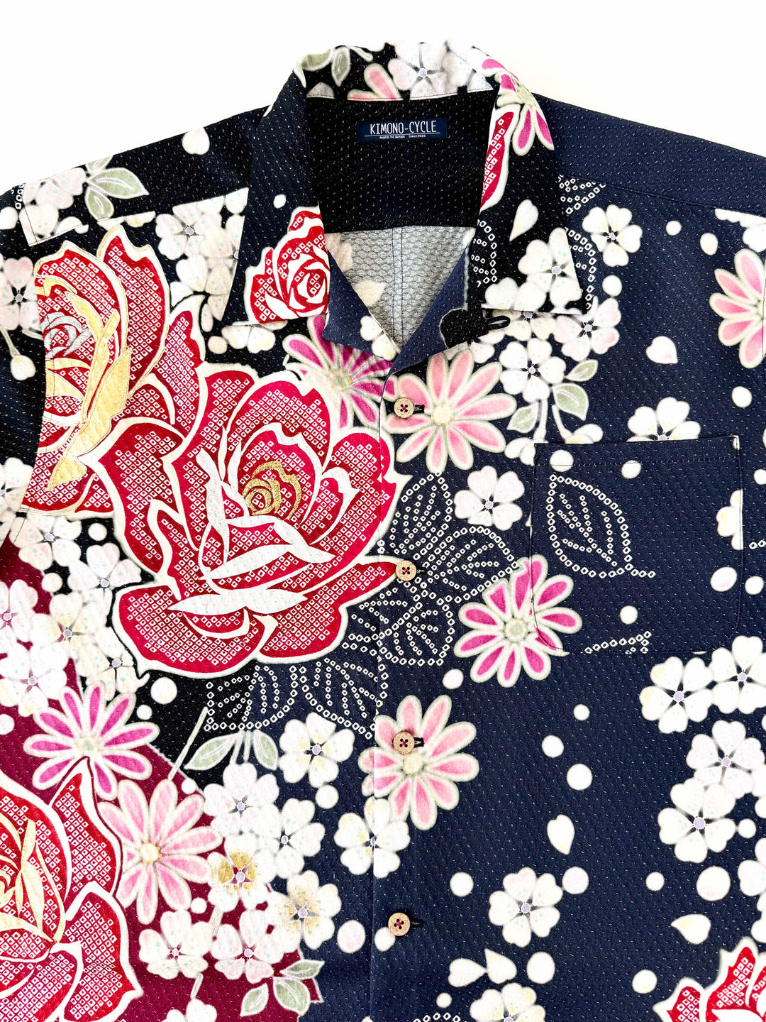 Vintage Silk Kimono Hawaiian Shirt AH100502