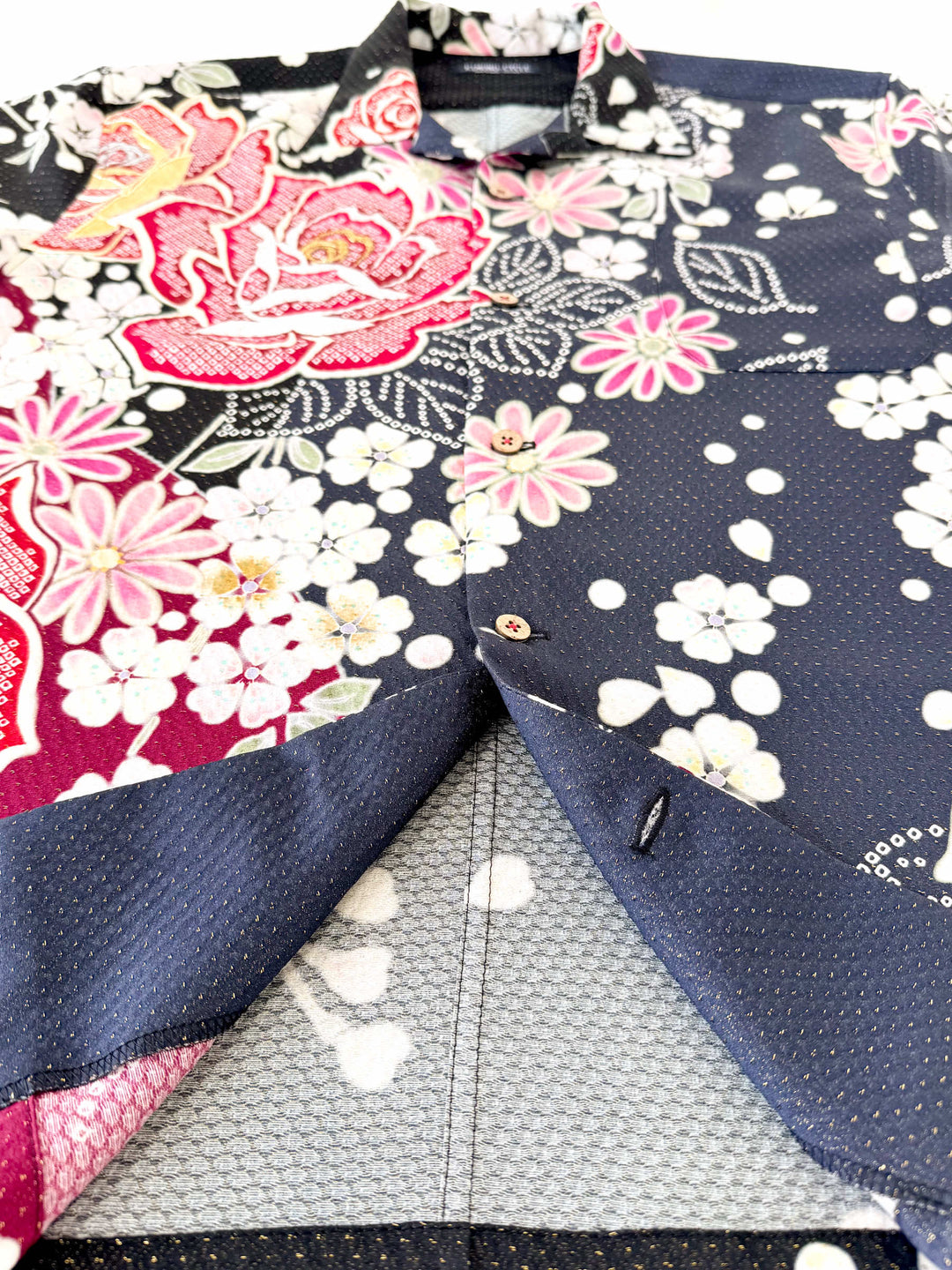 Vintage Silk Kimono Hawaiian Shirt AH100502