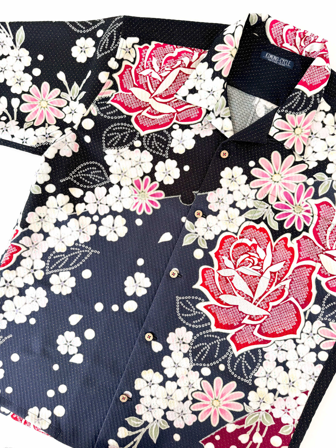 Vintage Silk Kimono Hawaiian Shirt AH100503