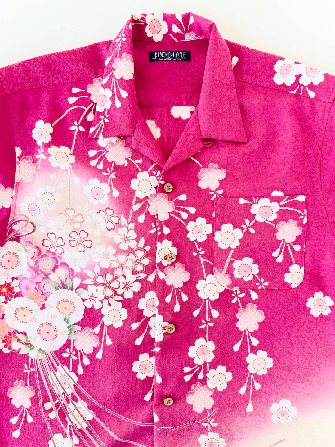 着物アロハシャツ「枝垂れ桜の輝きA」AH100504