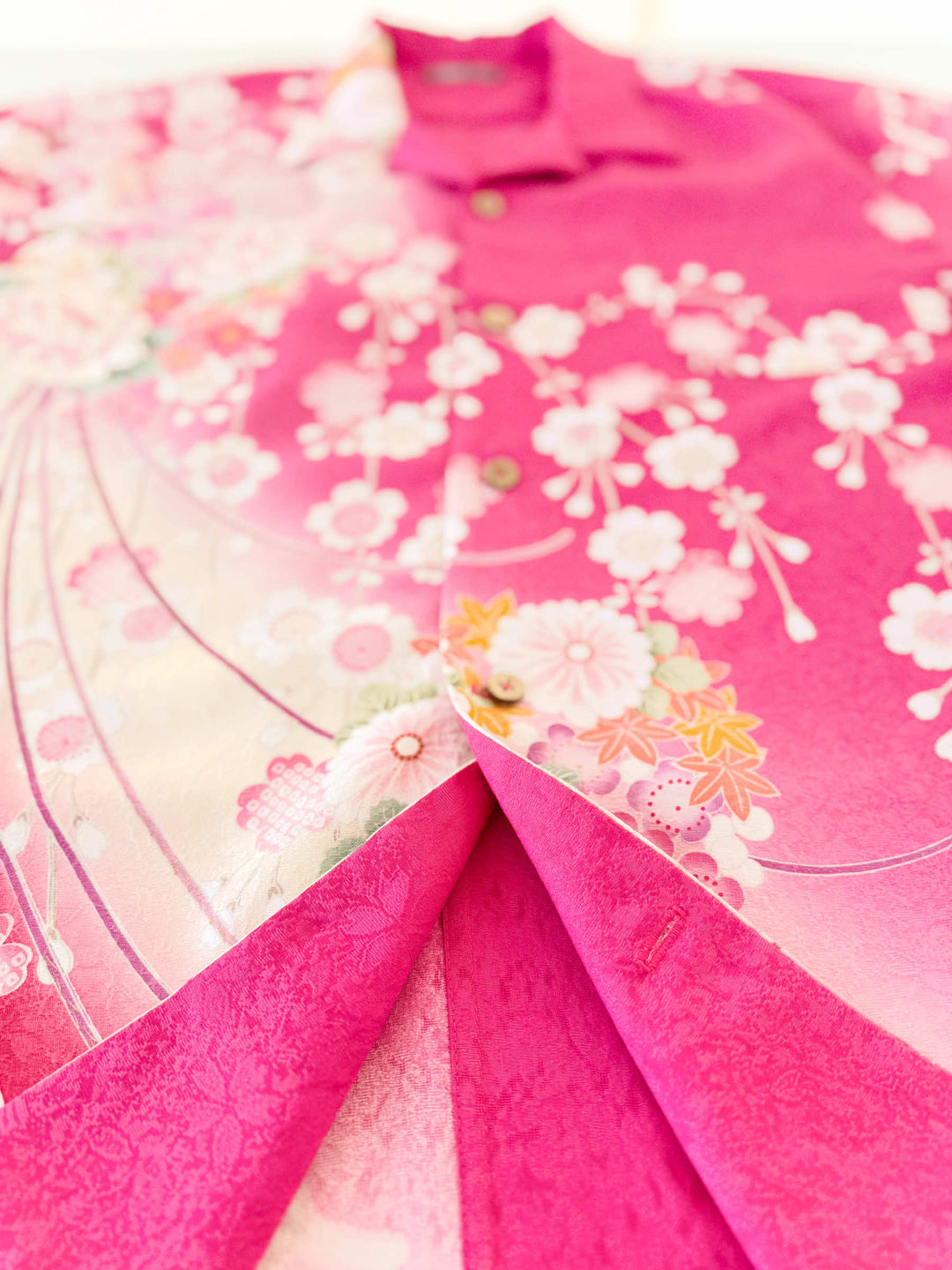 着物アロハシャツ「枝垂れ桜の輝きB」AH100505