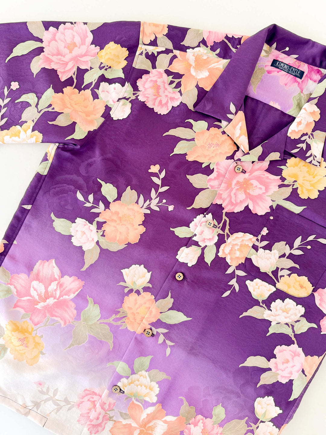Vintage Silk Kimono Hawaiian Shirt AH100507