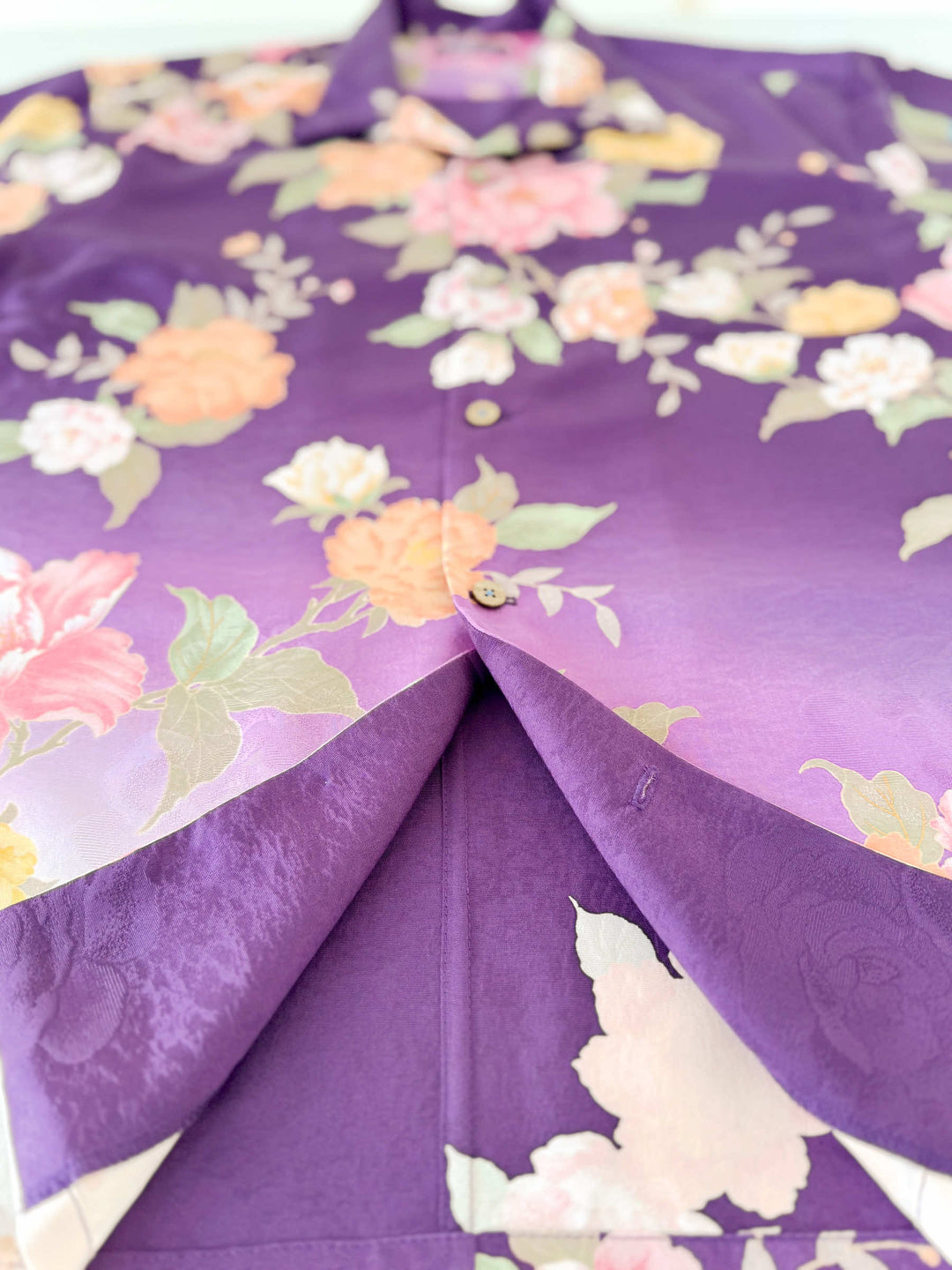 Vintage Silk Kimono Hawaiian Shirt AH100507
