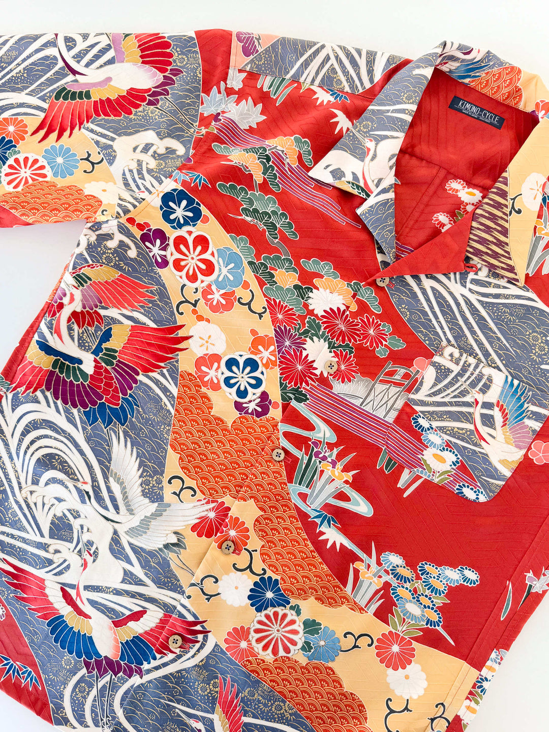 Vintage Silk Kimono Hawaiian Shirt AH100508