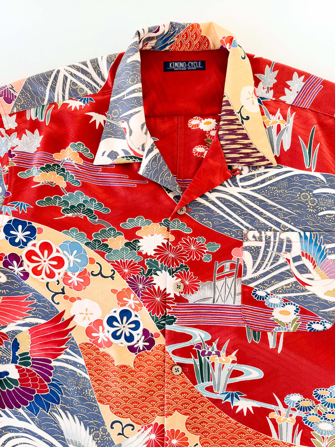 Vintage Silk Kimono Hawaiian Shirt AH100508