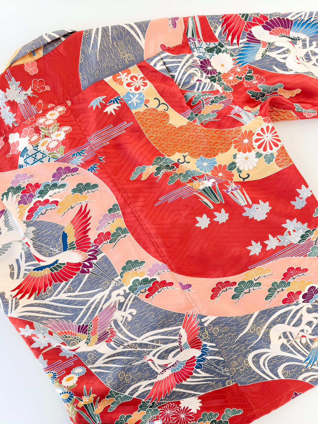 Vintage Silk Kimono Hawaiian Shirt AH100508