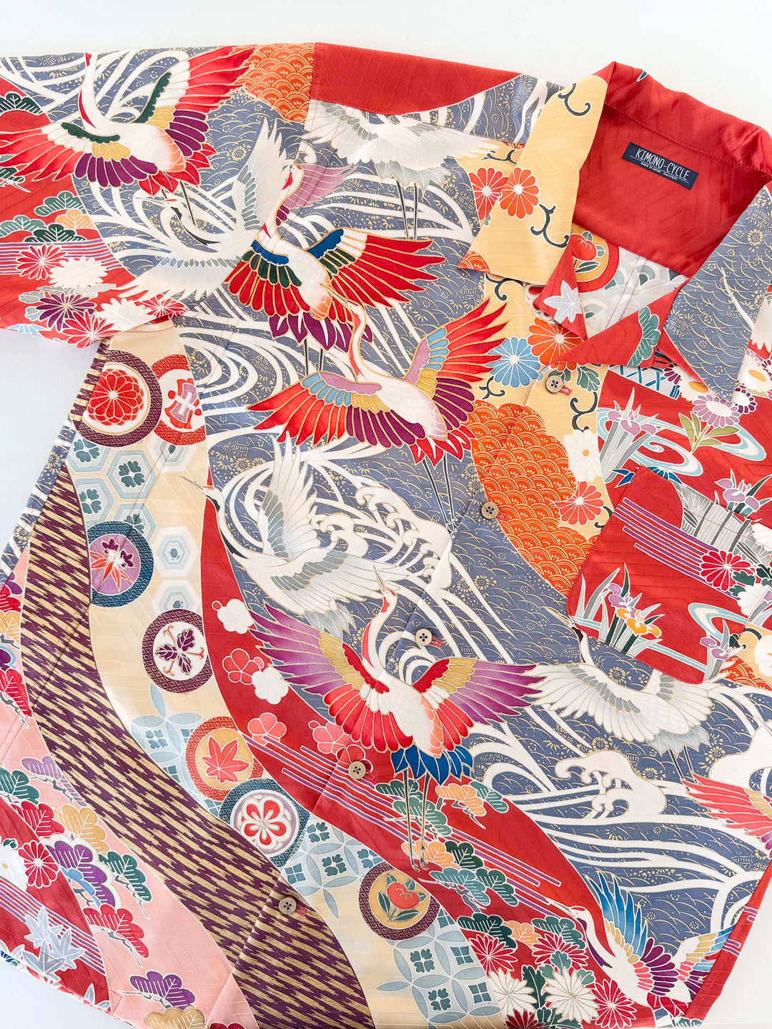 Vintage Silk Kimono Hawaiian Shirt AH100509