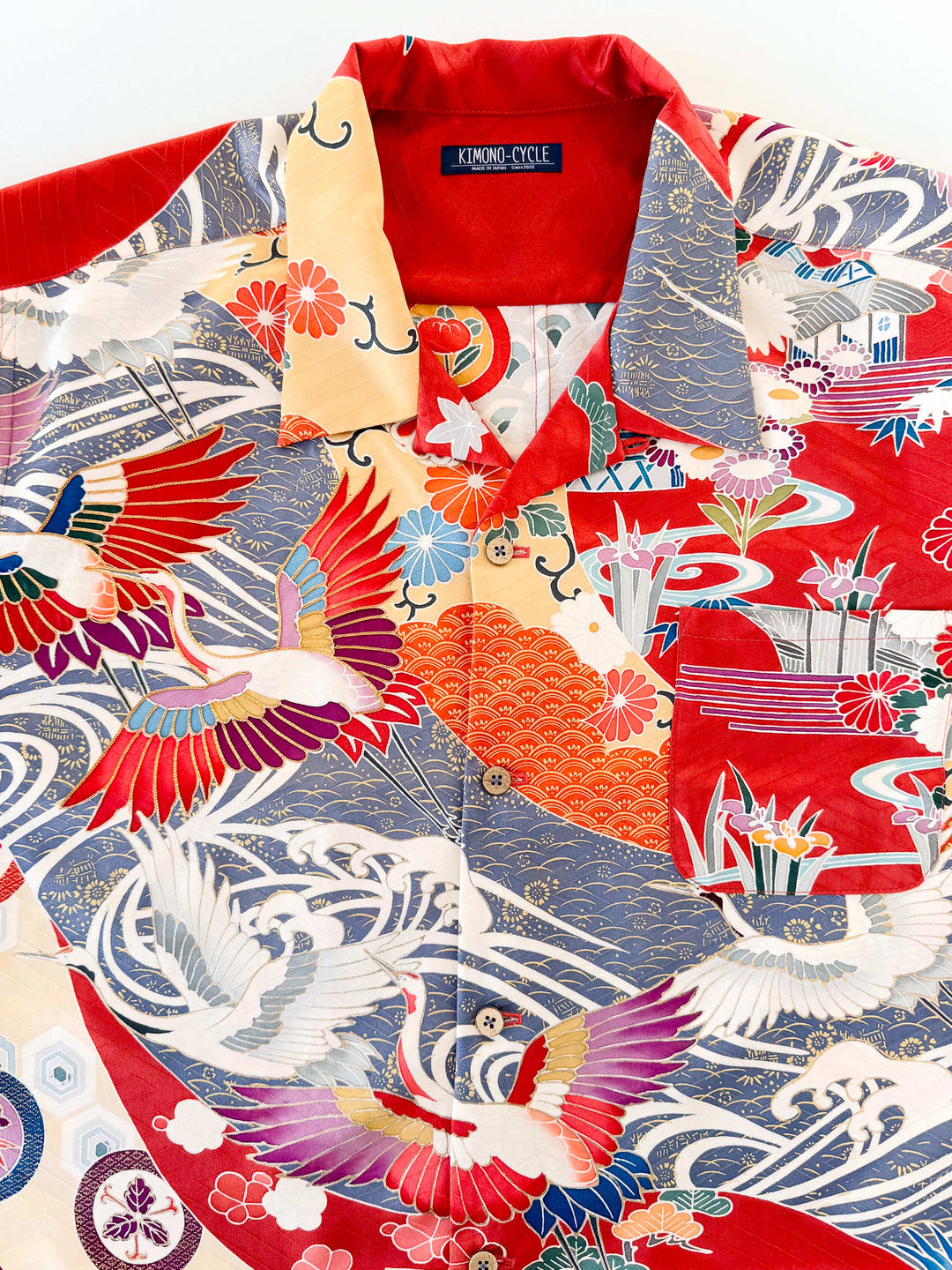 Vintage Silk Kimono Hawaiian Shirt AH100509