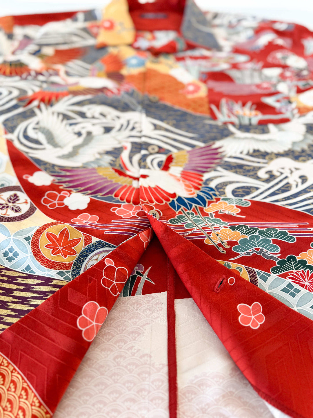 Vintage Silk Kimono Hawaiian Shirt AH100509