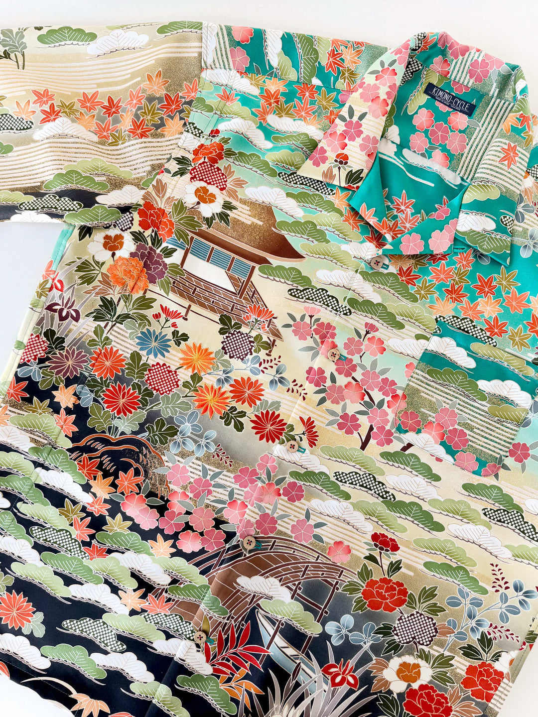 Vintage Silk Kimono Hawaiian Shirt AH100511