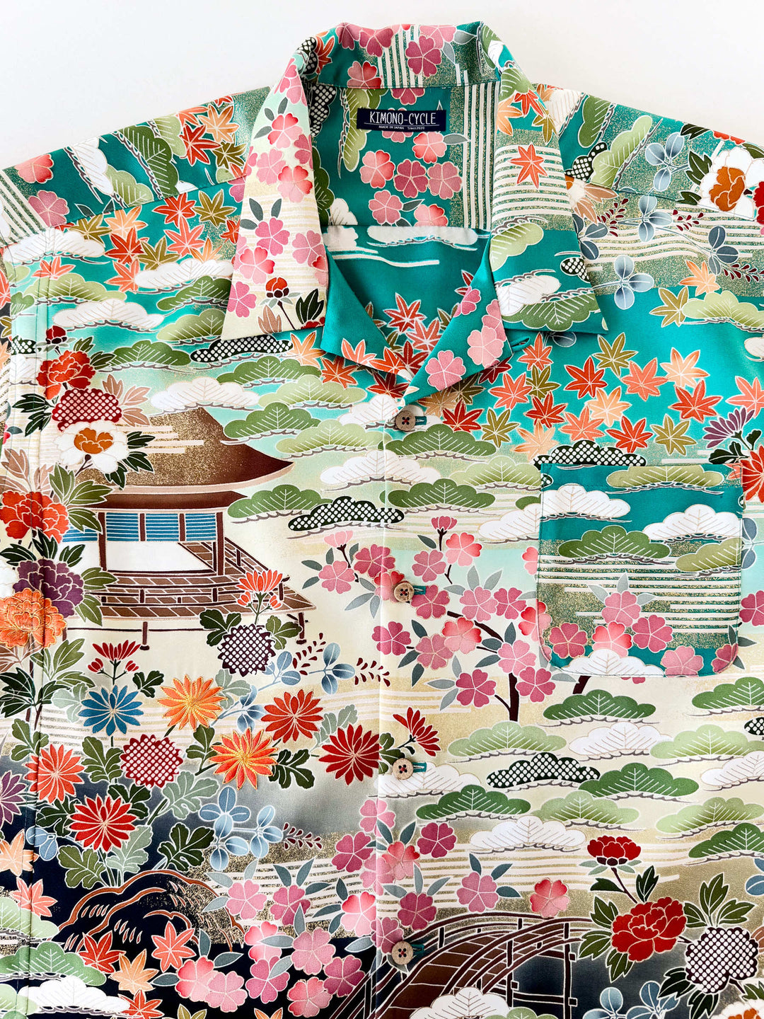 Vintage Silk Kimono Hawaiian Shirt AH100511