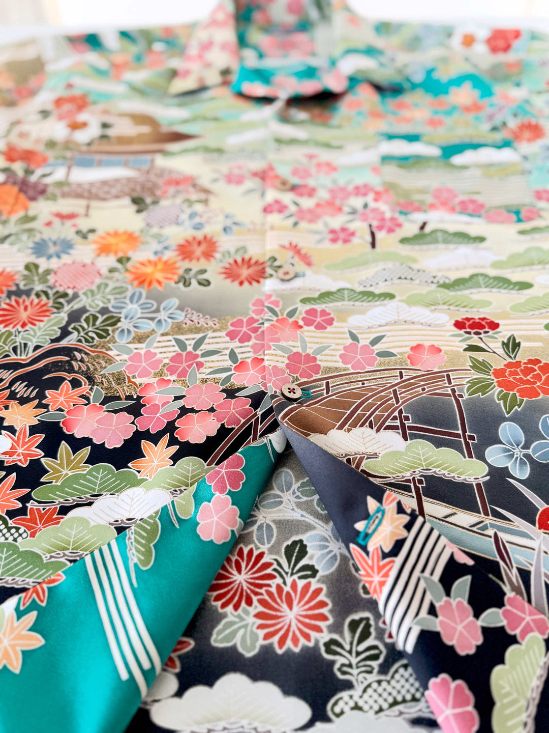 Vintage Silk Kimono Hawaiian Shirt AH100511