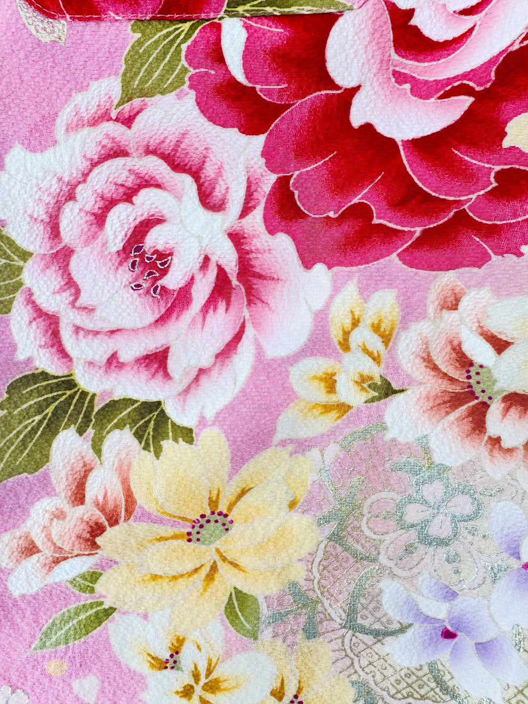 着物アロハシャツ「薔薇と水玉A」AH100514
