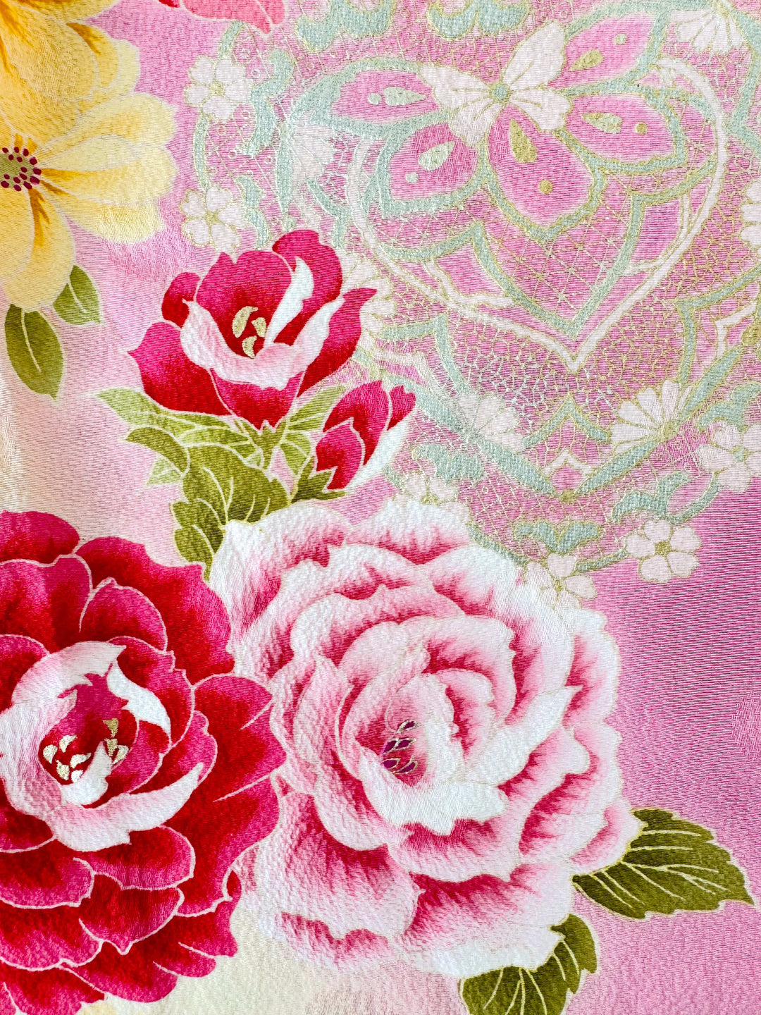 着物アロハシャツ「薔薇と水玉A」AH100514