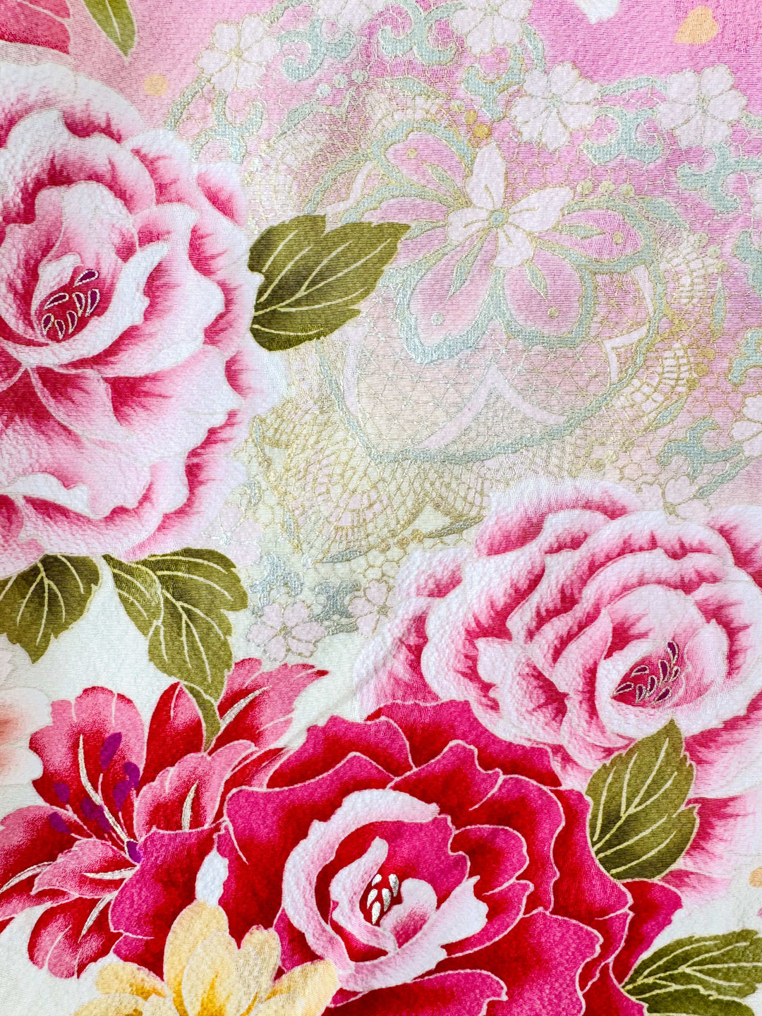 着物アロハシャツ「薔薇と水玉B」AH100515