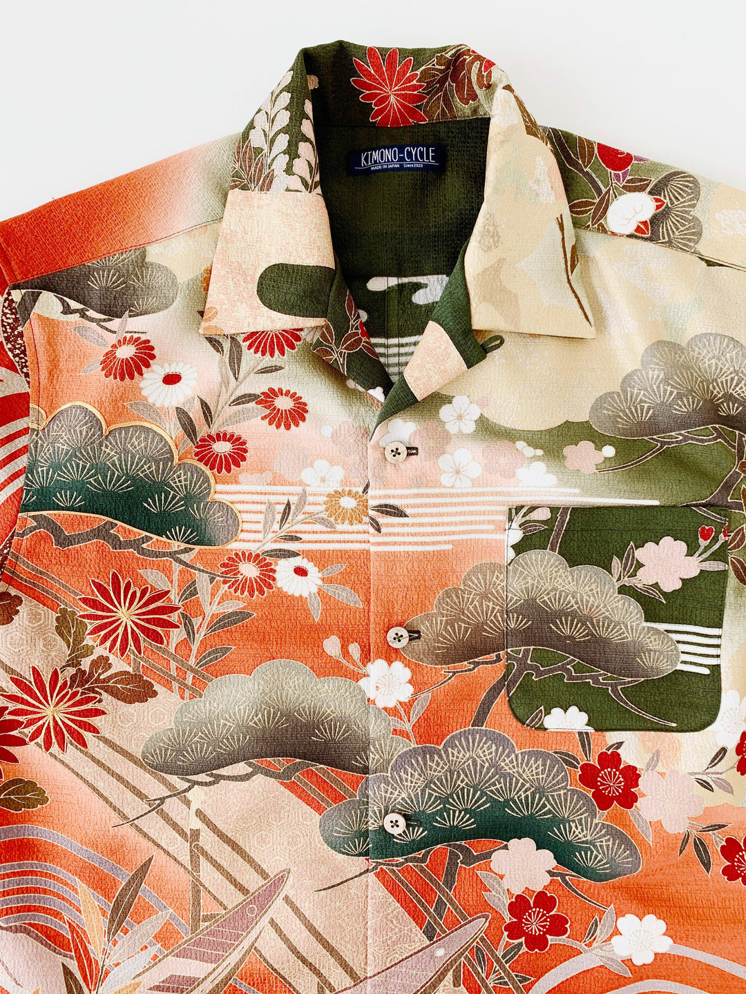 着物アロハシャツ「松を眺めるB」AH100220 - 着物アロハシャツ専門店｜KIMONO-CYCLE