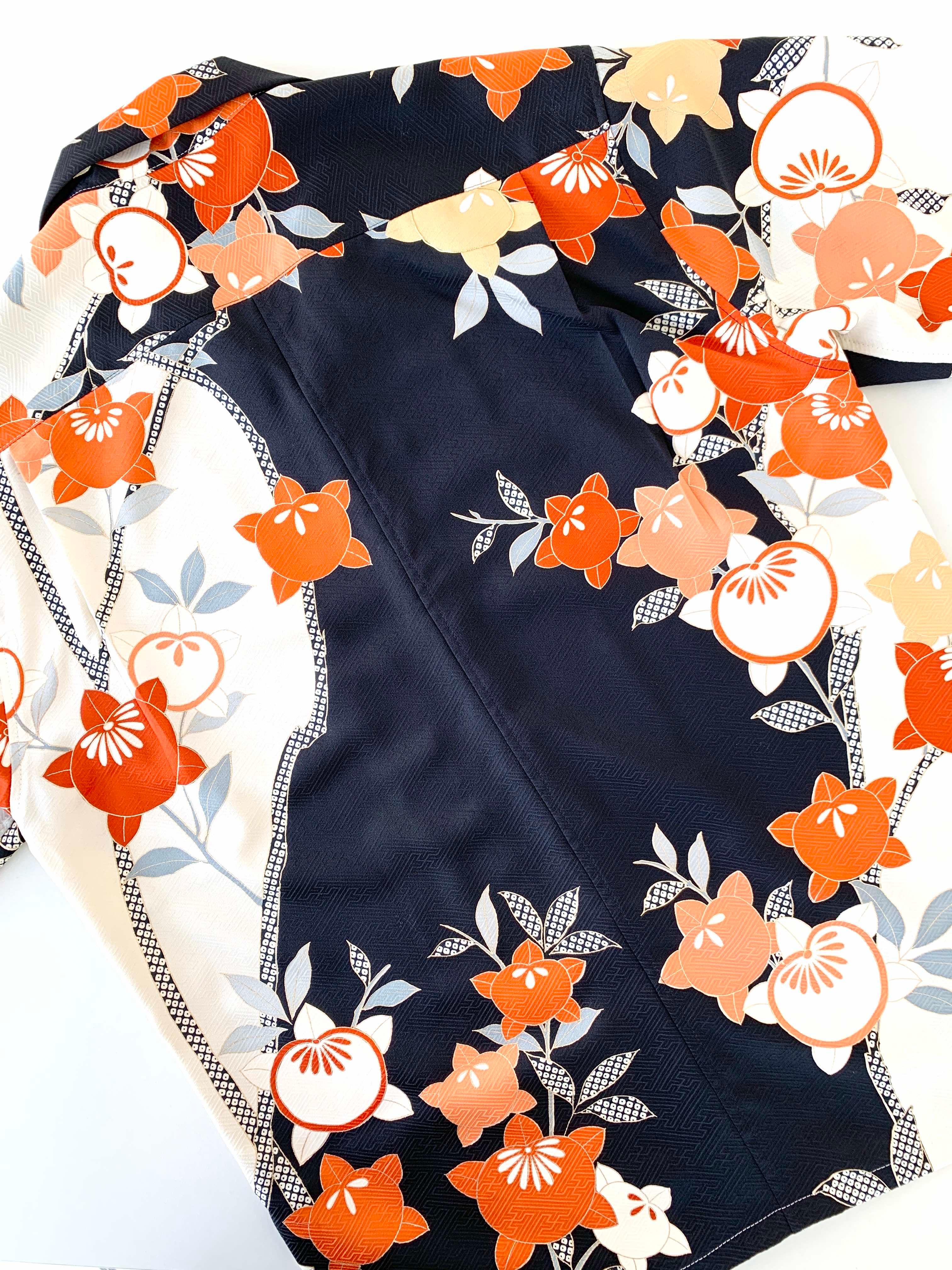 着物アロハシャツ「実りの橘A」AH100233 - 着物アロハシャツ専門店｜KIMONO-CYCLE