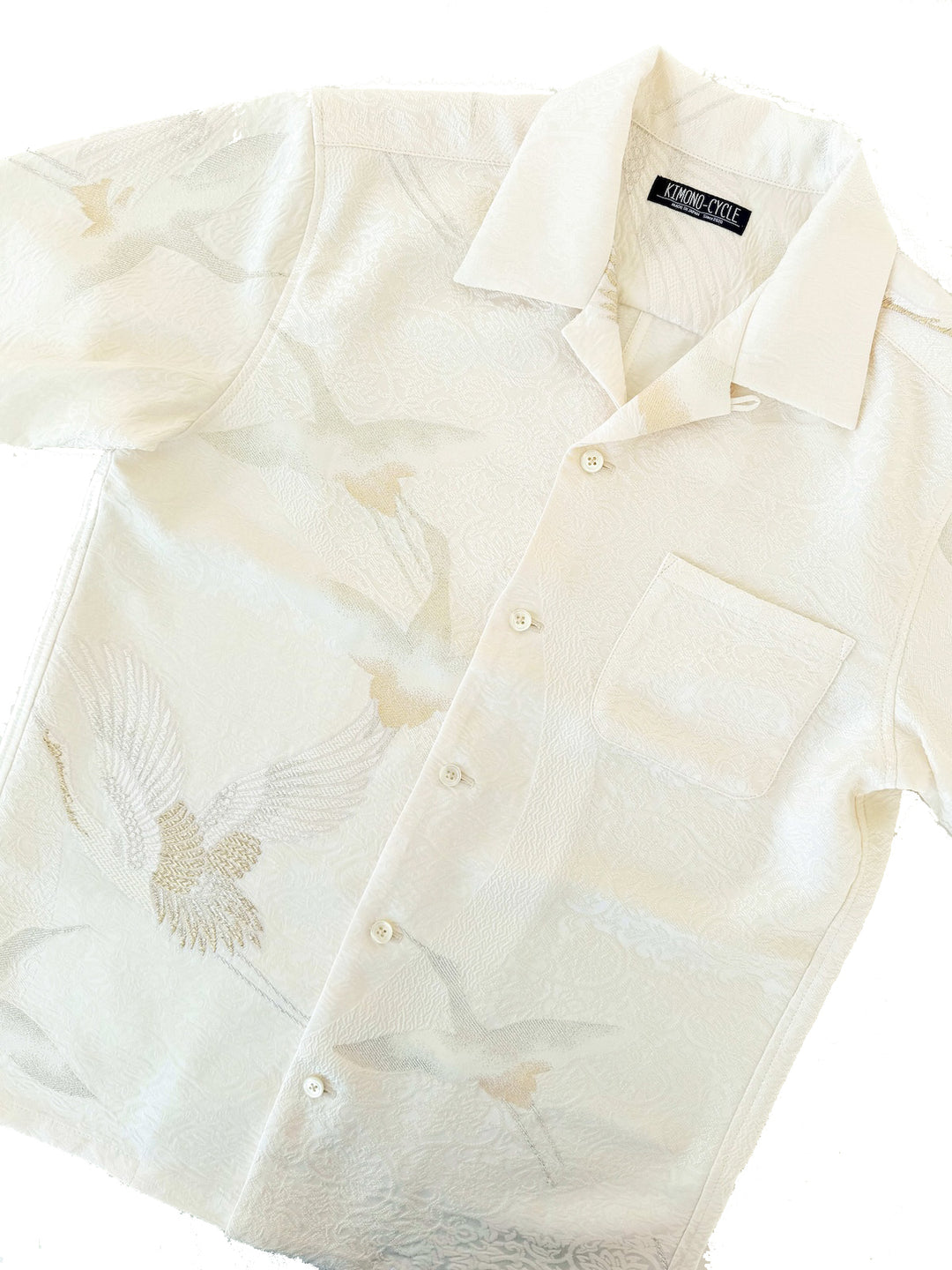 着物アロハシャツ「舞鶴の白無垢A」AH100266