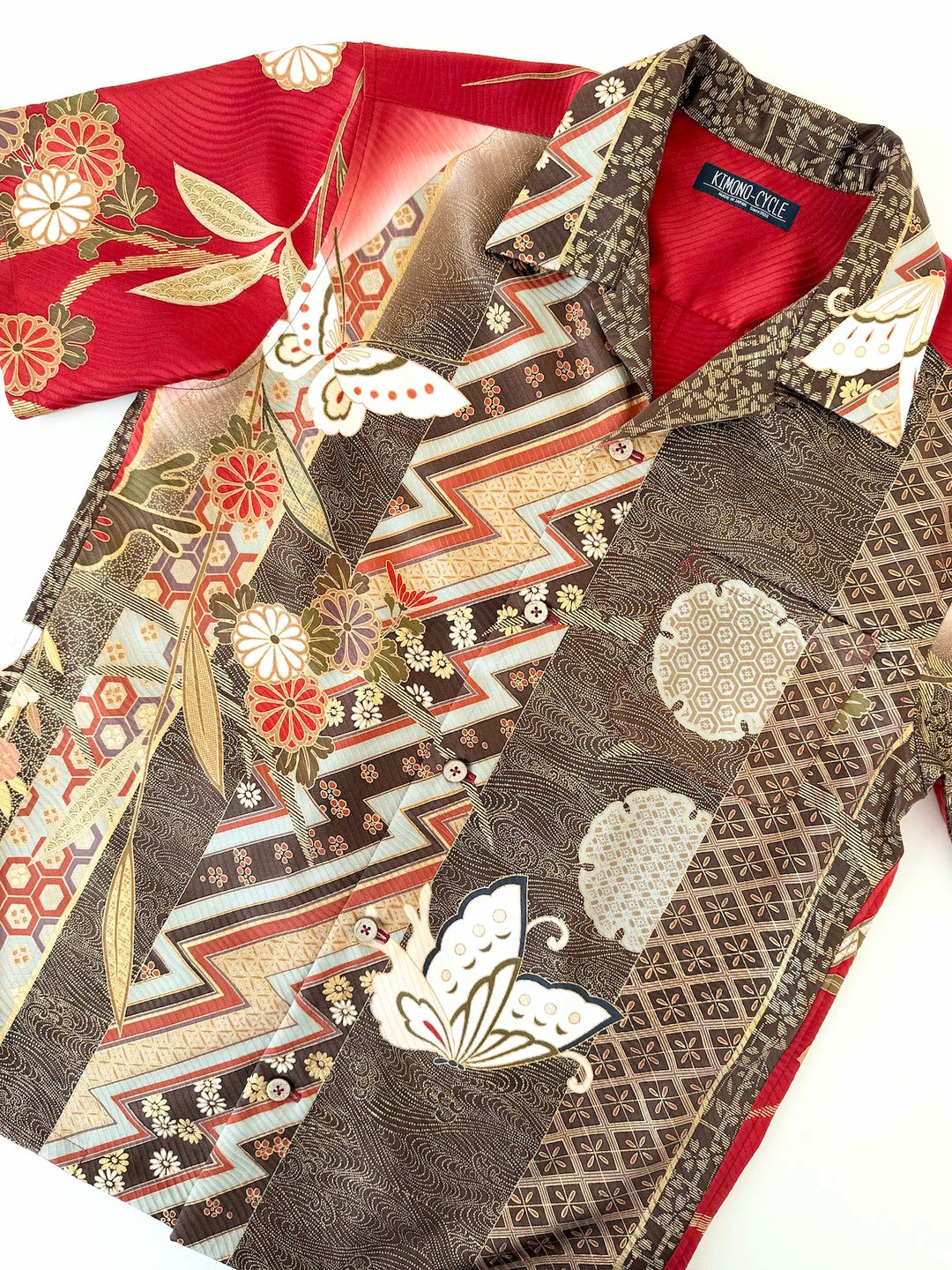 KIMONO ALOHA SHIRT "DRIFTING BUTTERFLY A" AH100274