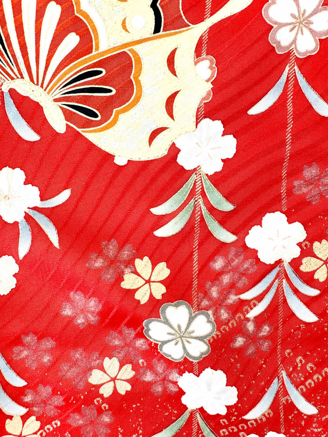 KIMONO ALOHA SHIRT "WEEPING CHERRY BLOSSOMS WITH DANCING BUTTERFLIES" AH100289