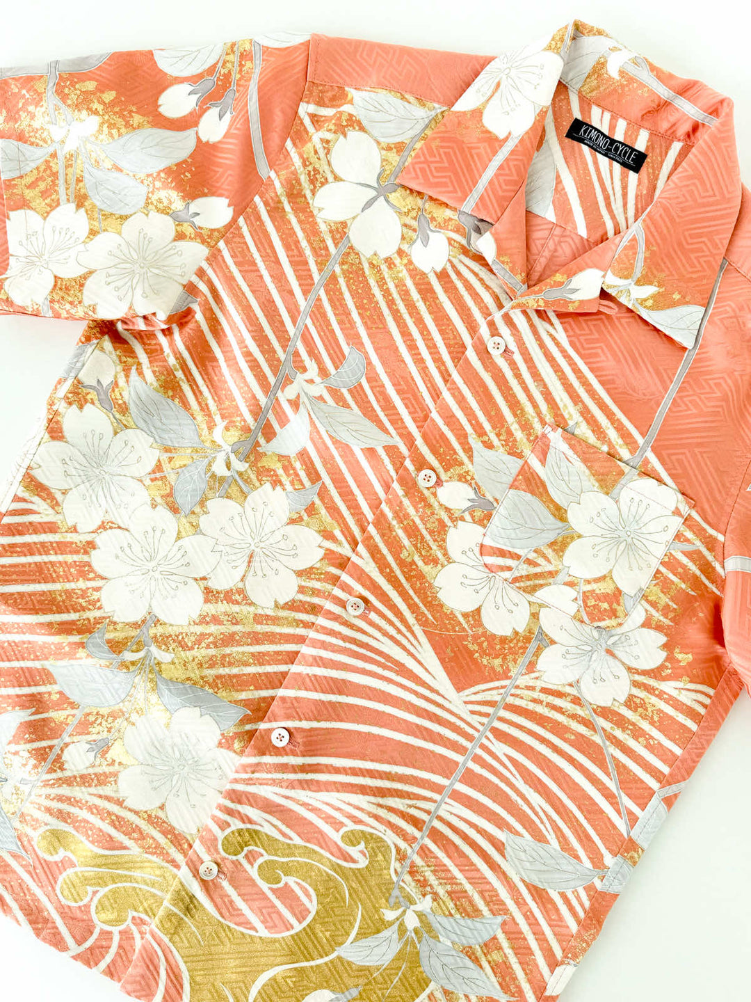 KIMONO ALOHA SHIRT "FLOWING CHERRY BLOSSOMS A" AH100299