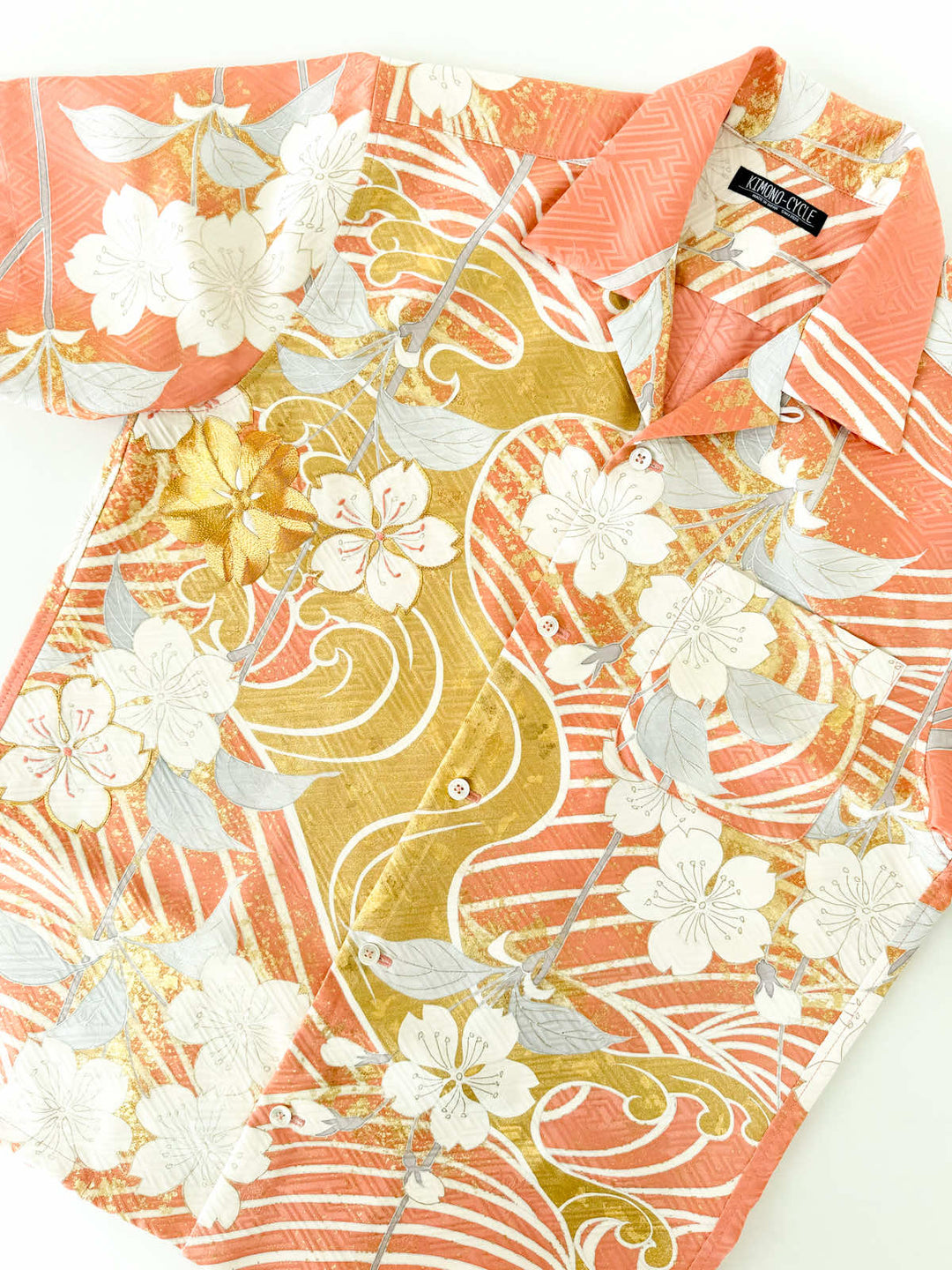 KIMONO ALOHA SHIRT "FLOWING CHERRY BLOSSOMS B" AH100300