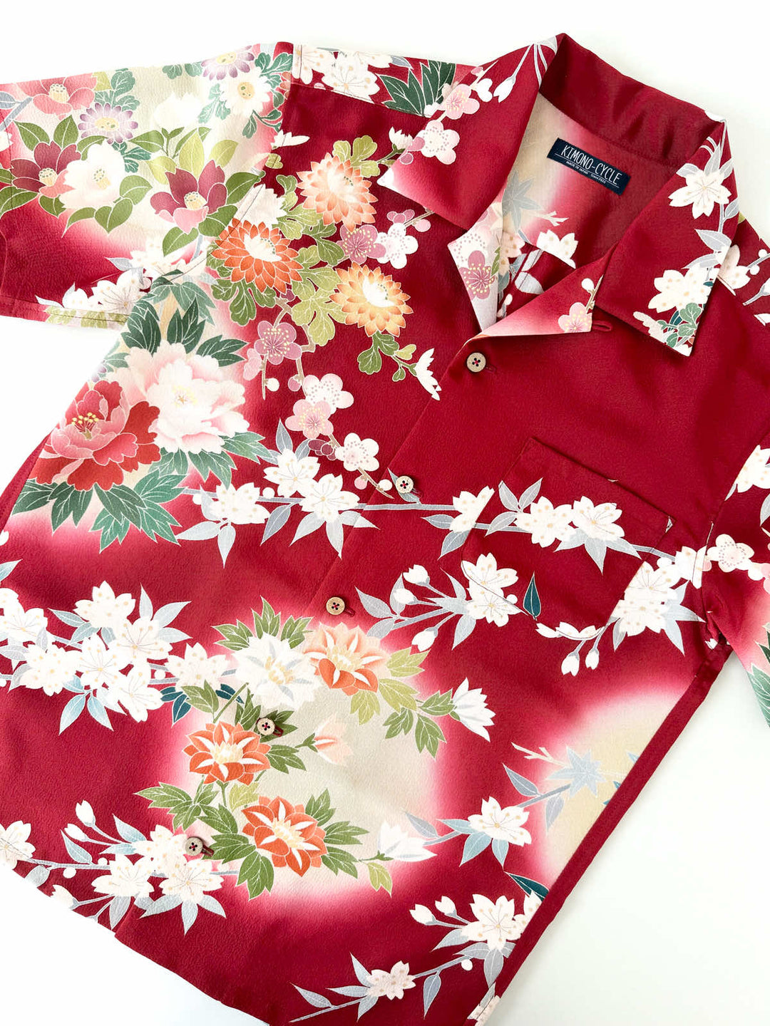 KIMONO ALOHA SHIRT "EDAREZAKURA AND HANAMITSU A" AH100301