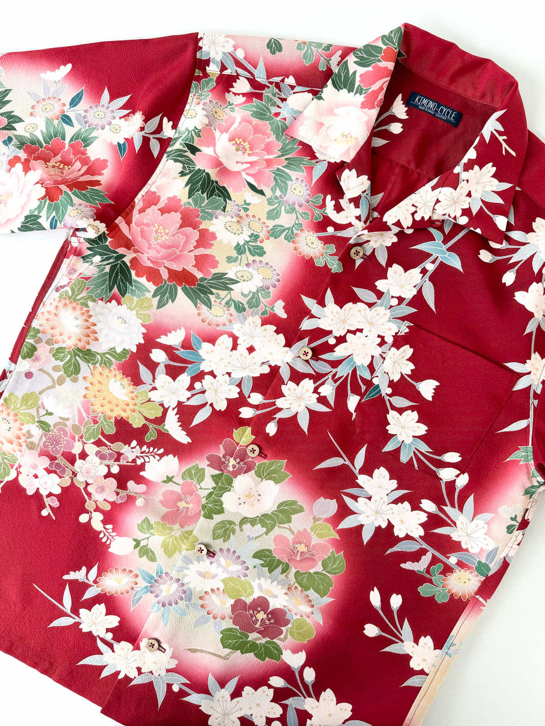 KIMONO ALOHA SHIRT "EDAREZAKURA AND HANAMITSU B" AH100302