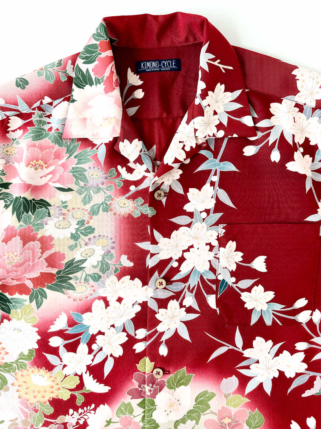 KIMONO ALOHA SHIRT "EDAREZAKURA AND HANAMITSU B" AH100302