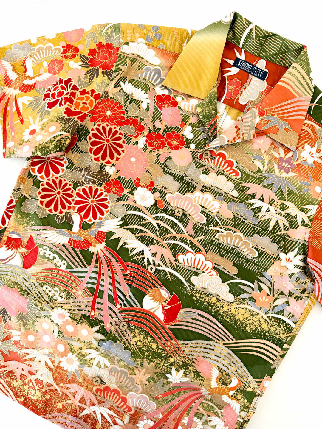 KIMONO ALOHA SHIRT "BIRD TALK A" AH100303