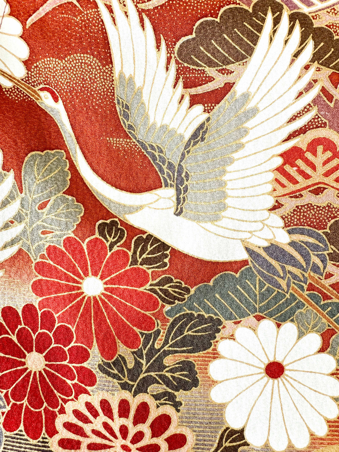 KIMONO ALOHA SHIRT "CRANE WITH PINE, BAMBOO AND PLUM A" AH100319