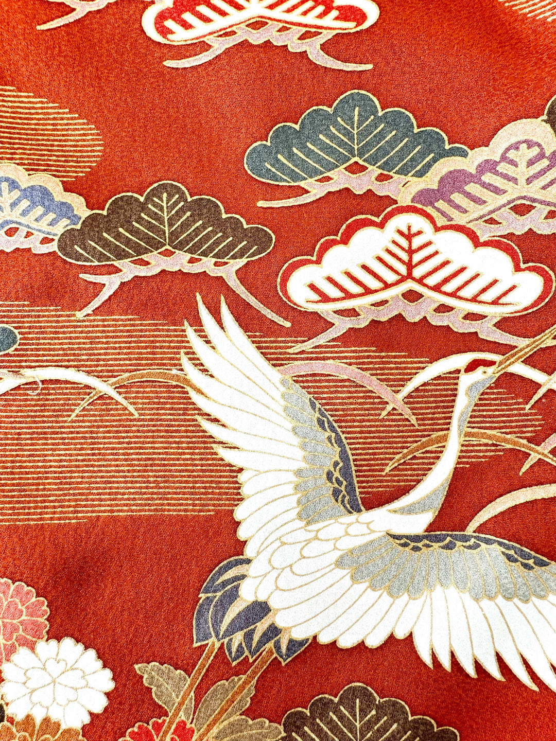 KIMONO ALOHA SHIRT "CRANE WITH PINE, BAMBOO AND PLUM B" AH100320