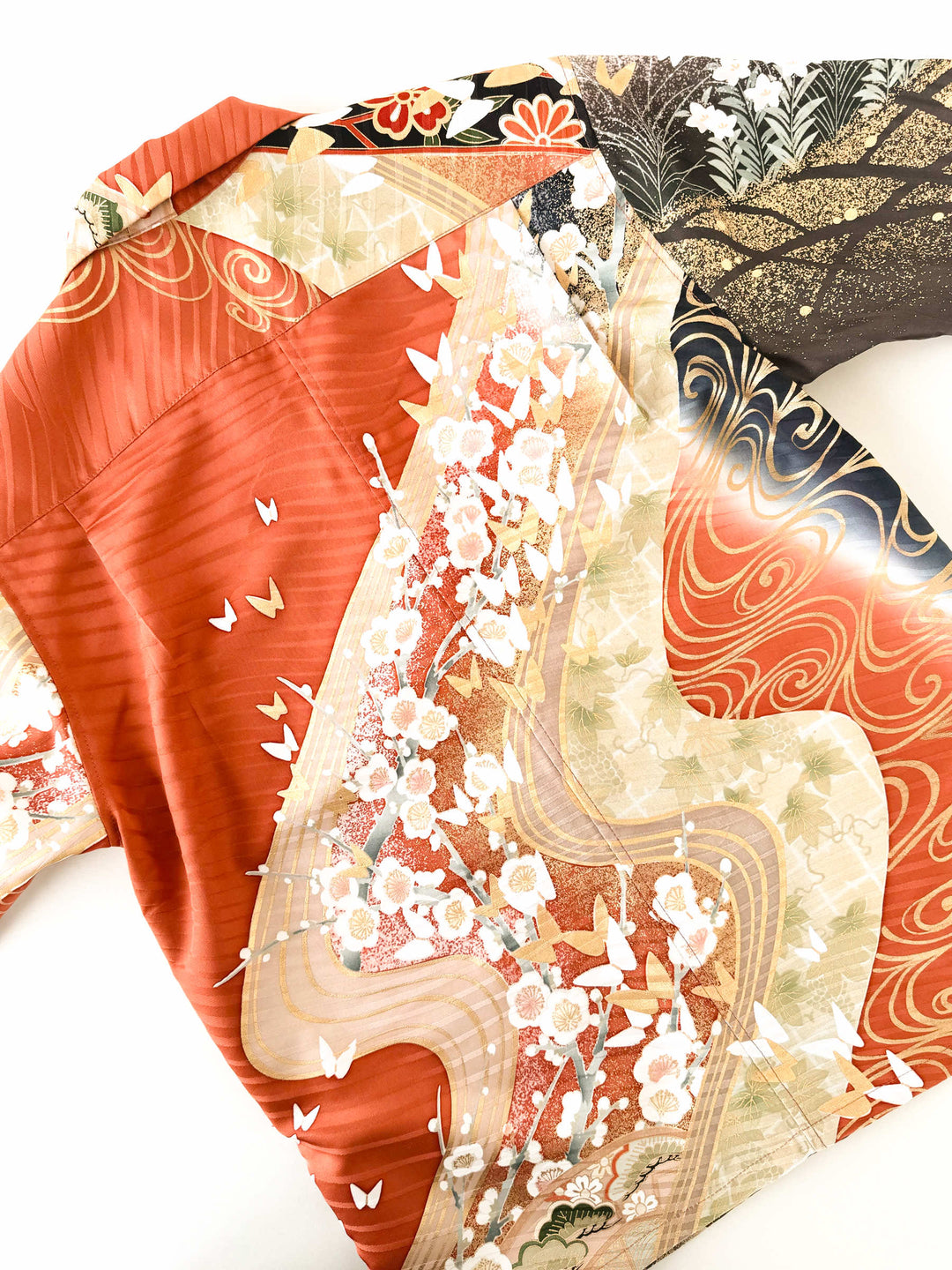 KIMONO ALOHA SHIRT "FLOWING BUTTERFLY A" AH100326