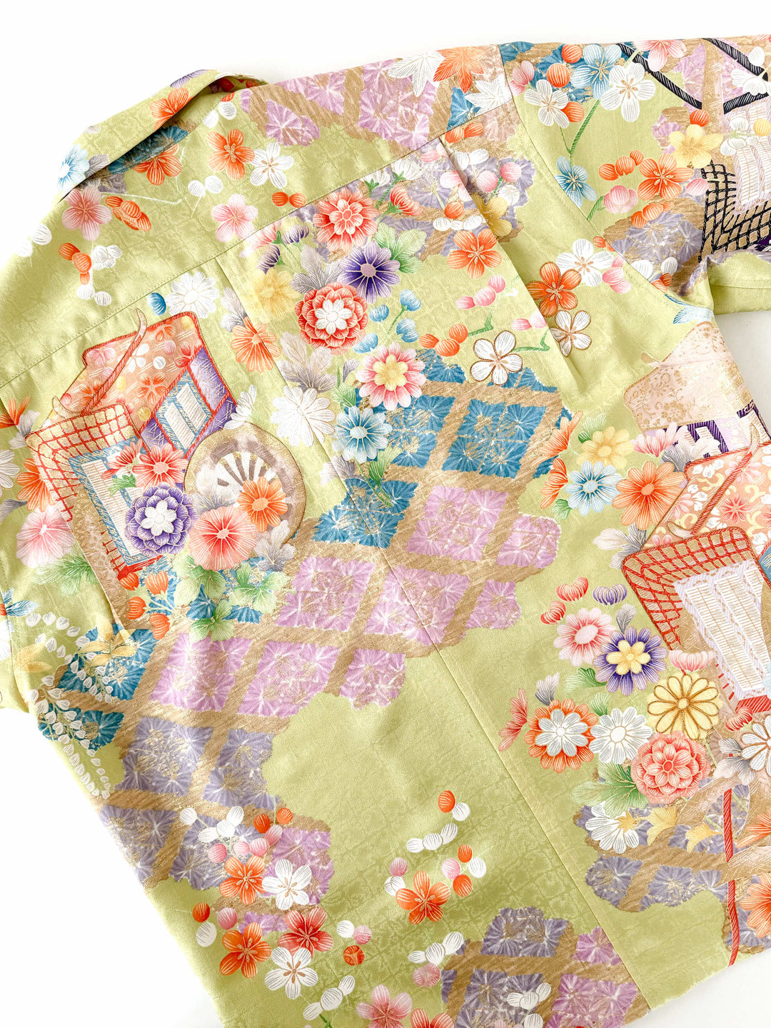 KIMONO ALOHA SHIRT "BUDDING FLOWER CARRIAGE A" AH100332