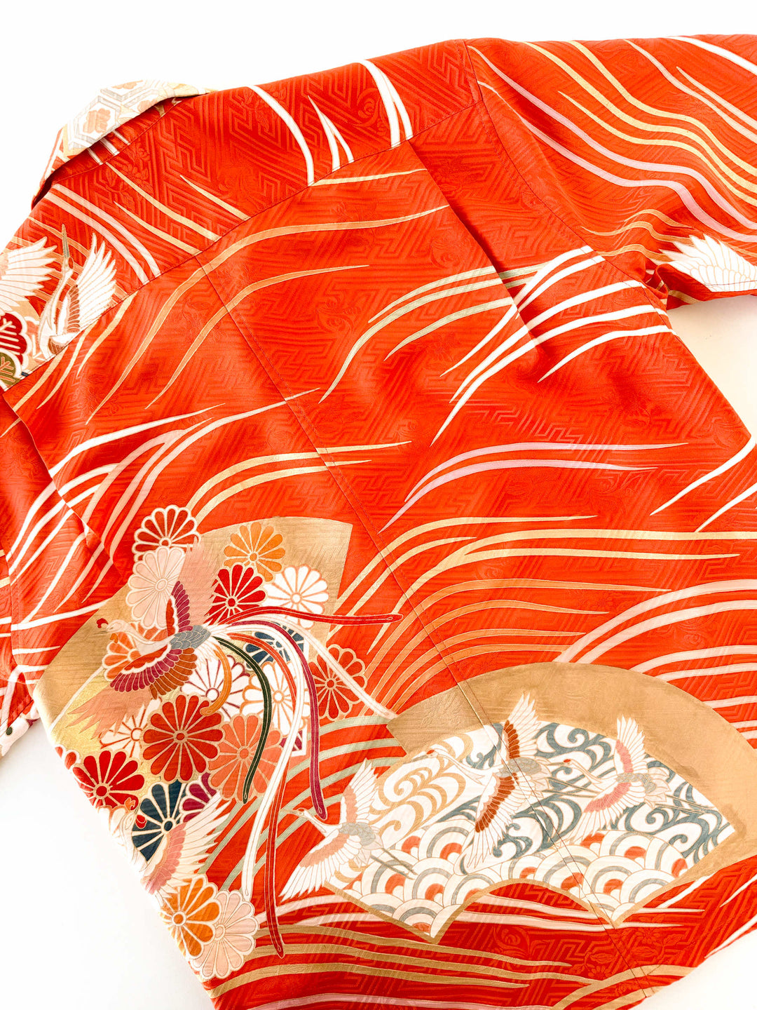 KIMONO ALOHA SHIRT "A FLOATING IN VERMILLION RED" AH100334