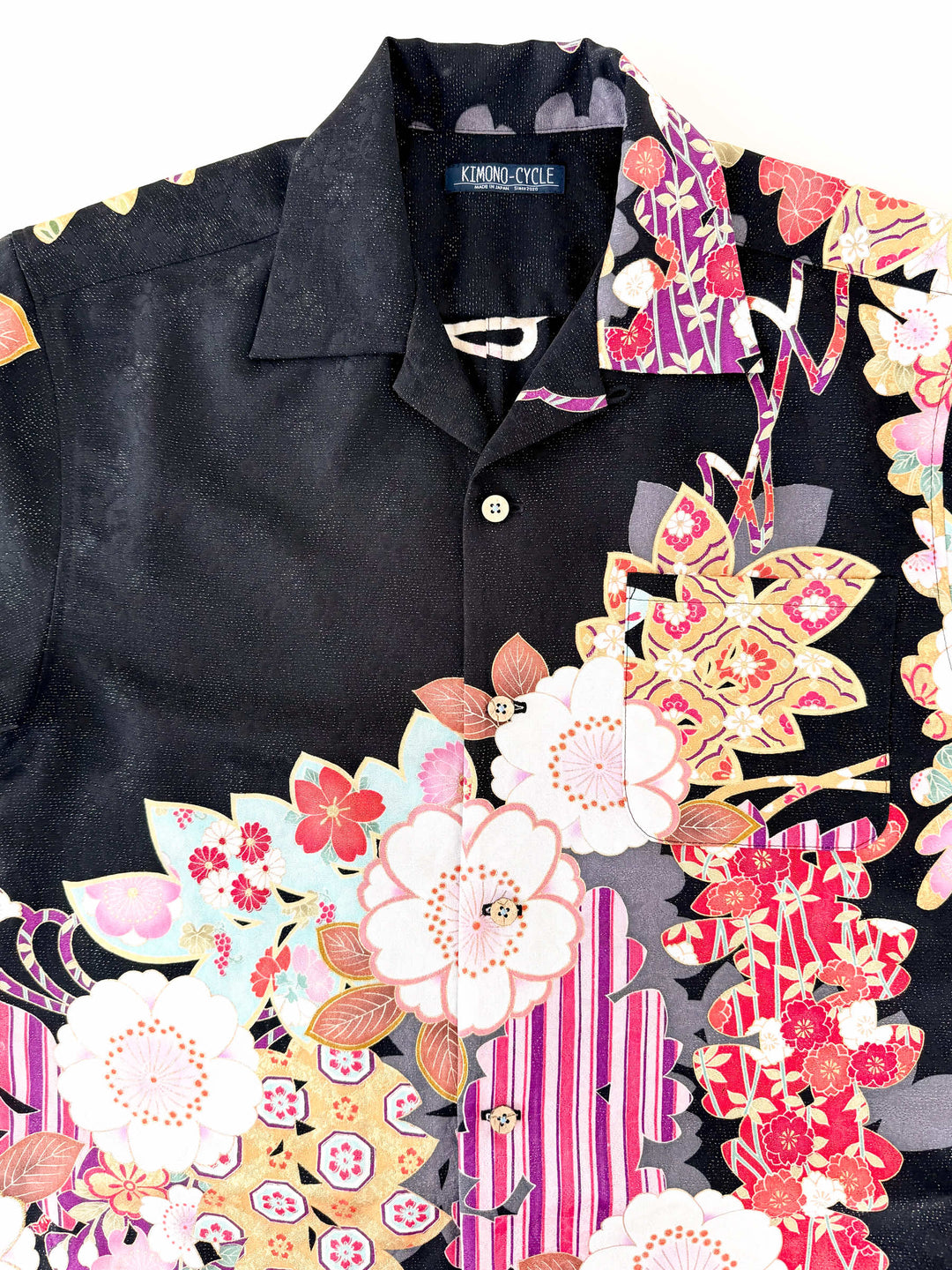 着物アロハシャツ「藤に桜A」AH100424