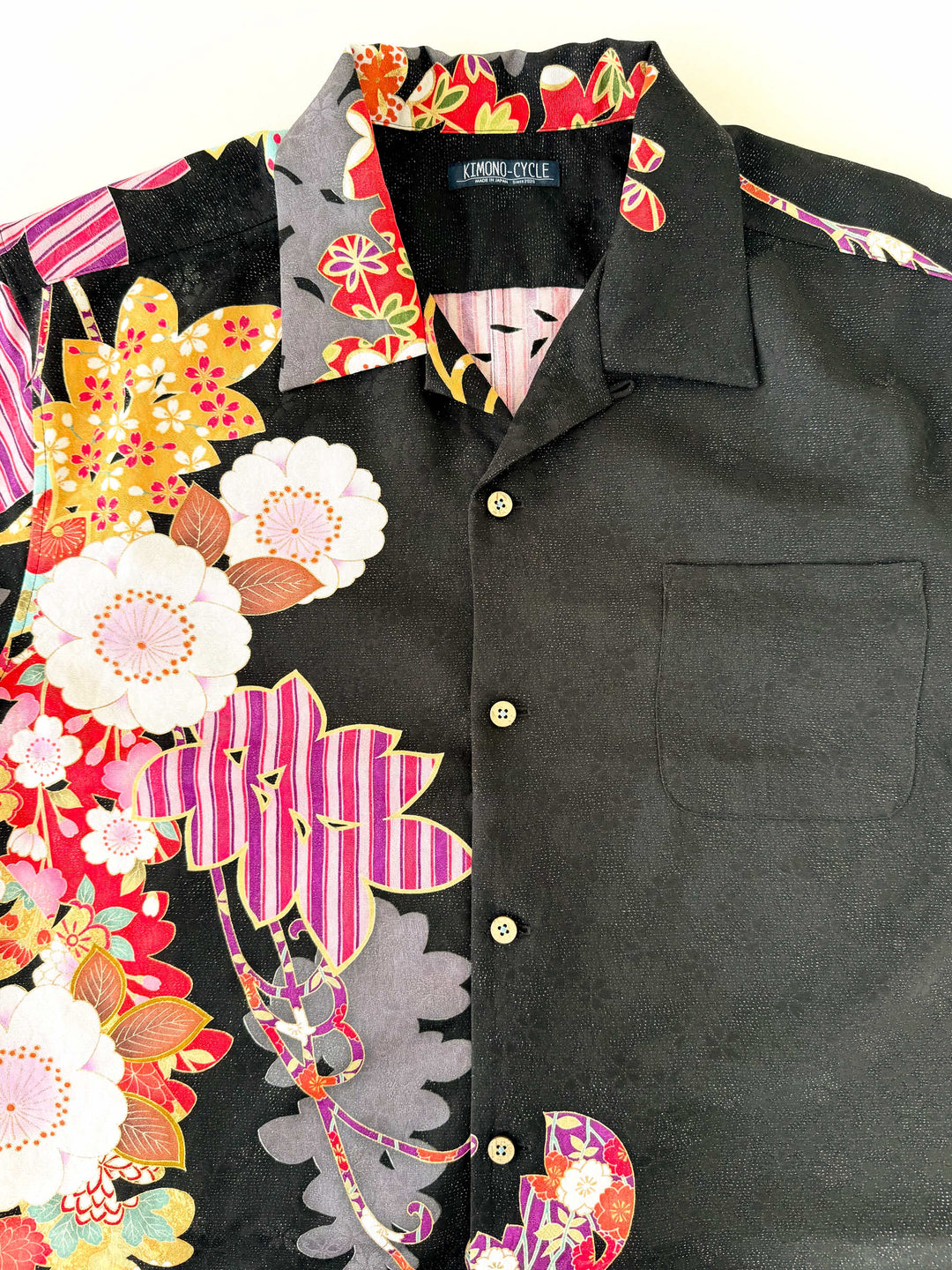 着物アロハシャツ「藤に桜B」AH100425